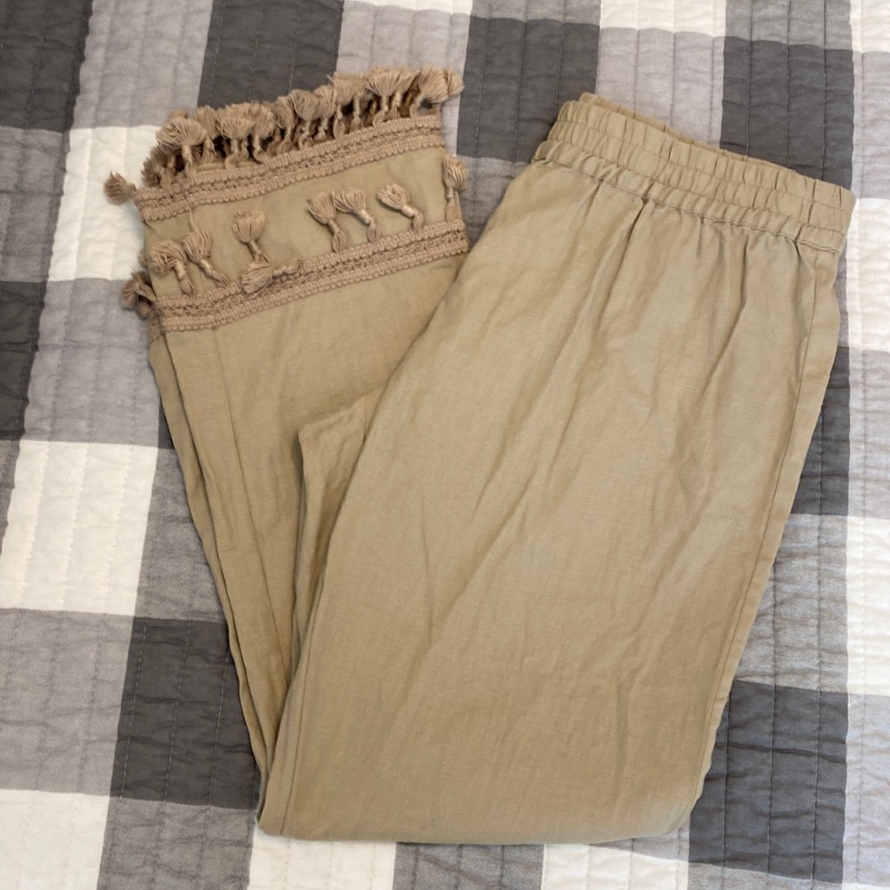Calypso linen pant with tassels